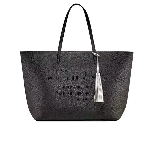 Like New! Victoria Secret Tote Bag authentic Laser Cut Logo/Tassel weekend bag - Picture 1 of 5